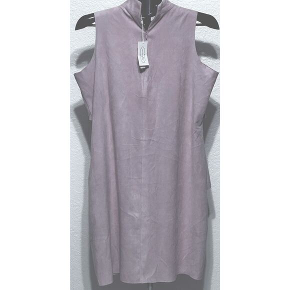 Mud Pie Carley Suede Dress Dusty Rose Pink knee length Size Large - Picture 2 of 8